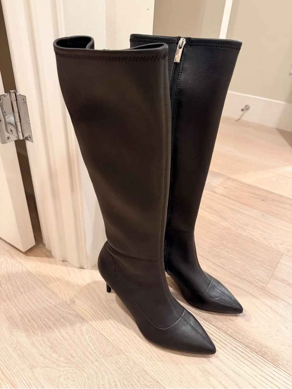 Charles David Black Over-the-Knee Pointed-Toe Stiletto Boots